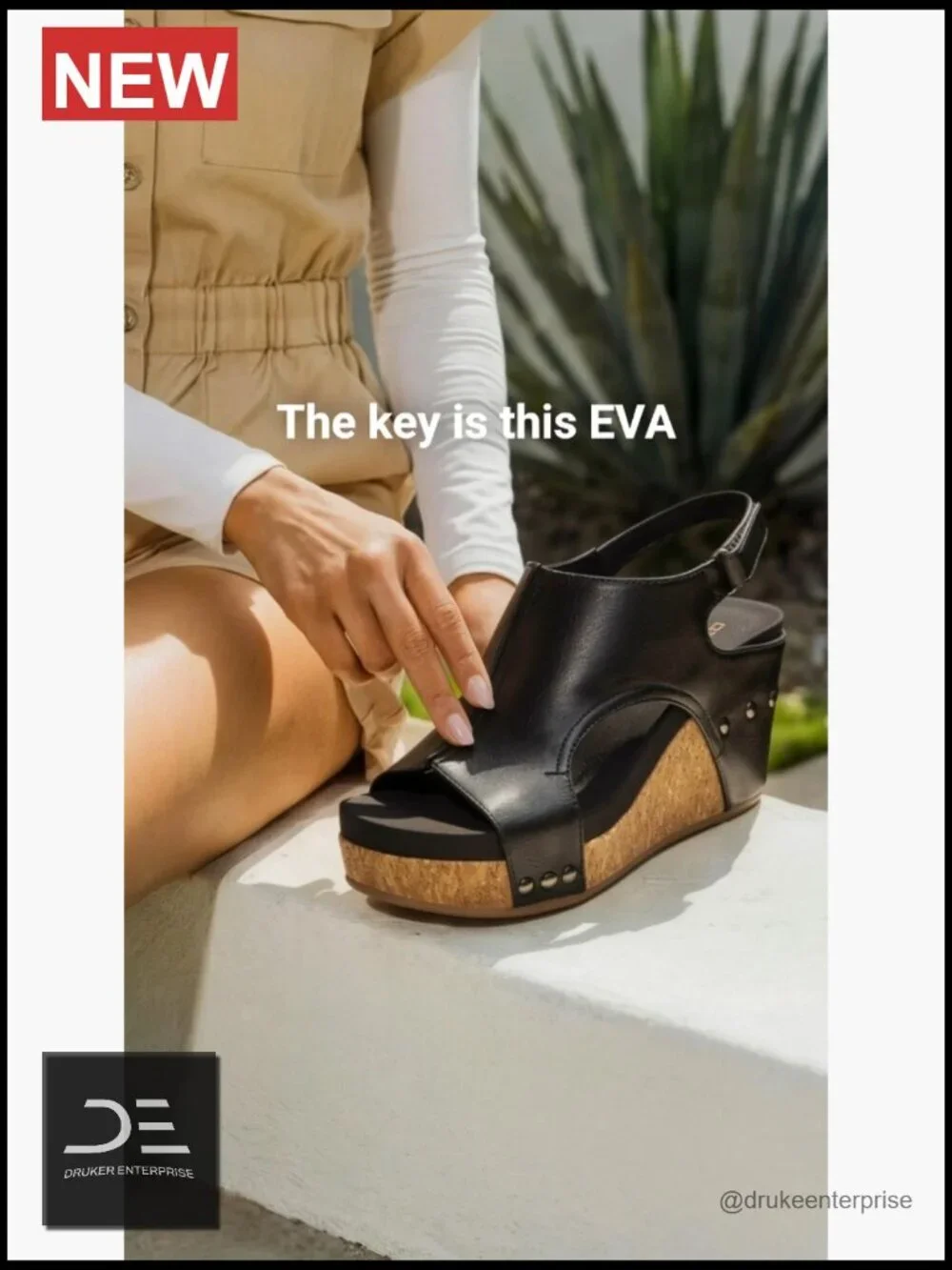 Comfortable Peep-Toe Platform Wedge Sandals w/ EVA Foam Footbed