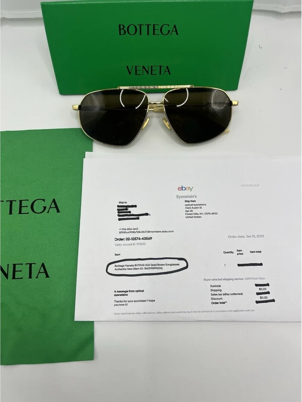 Bottega Veneta BV1194S 002 Gold Brown Aviator Sunglasses 61-12-144 New