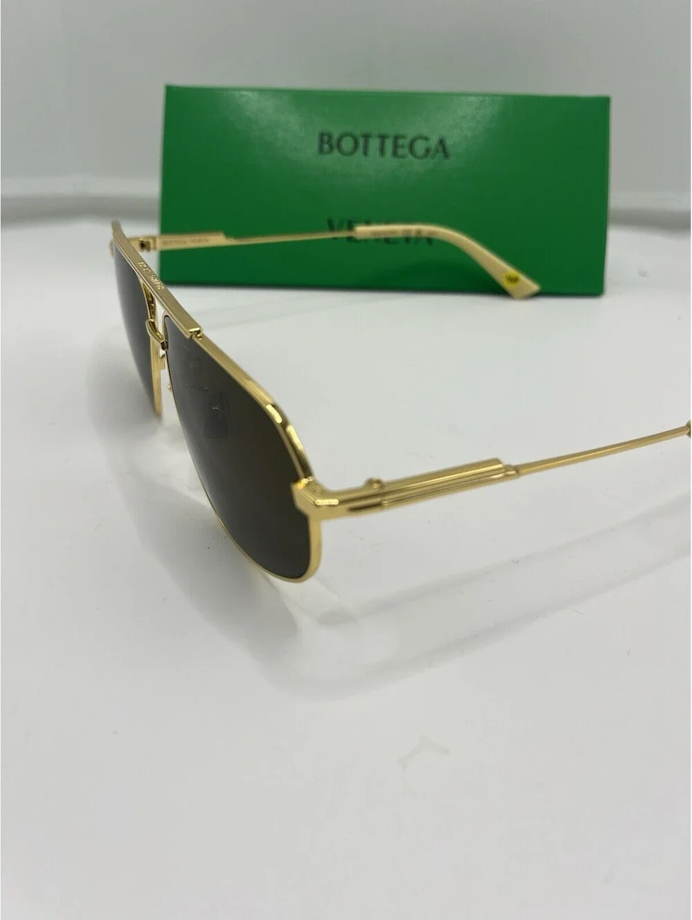 Bottega Veneta BV1194S 002 Gold Brown Aviator Sunglasses 61-12-144 New