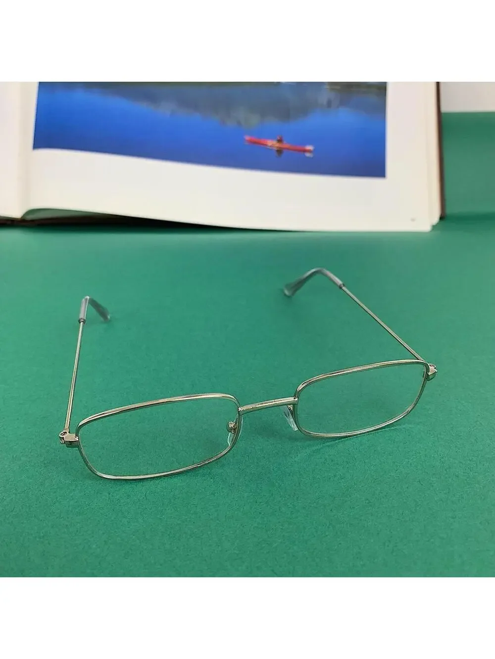 Slim Silver Trim Clear Lenses Glasses. Glasses are unisex. Clear Lenses not