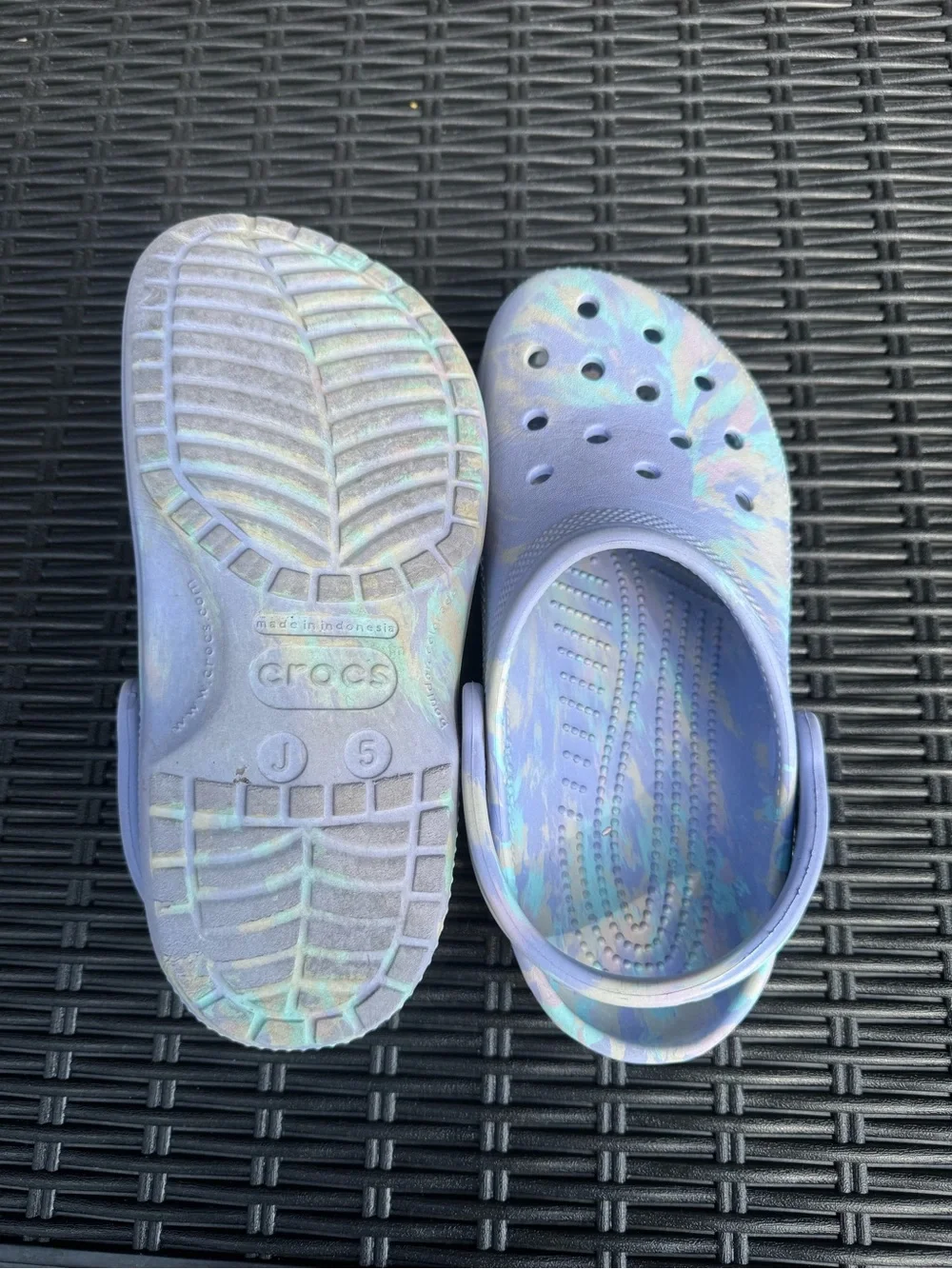 CROCS Kids Iridescent Lavender-White Clog Sandals