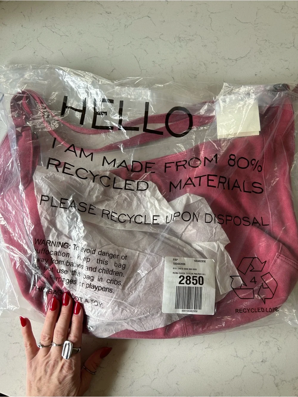 Free People Roma Suede Tote in Raspberry-Maxamillion, Strawberry Charms, & Scarf