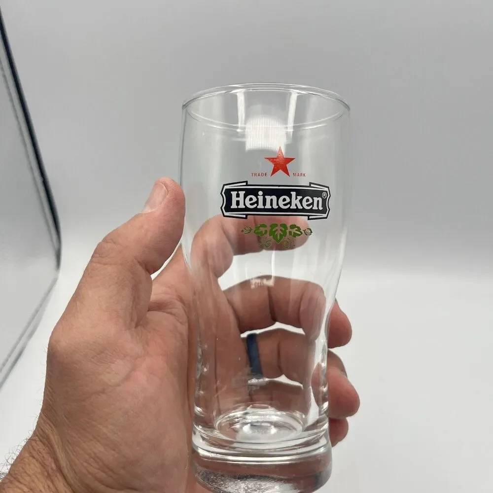 Heineken Red Star Logo .25L Beer Glass Gorgeous Twelve Oz Glass