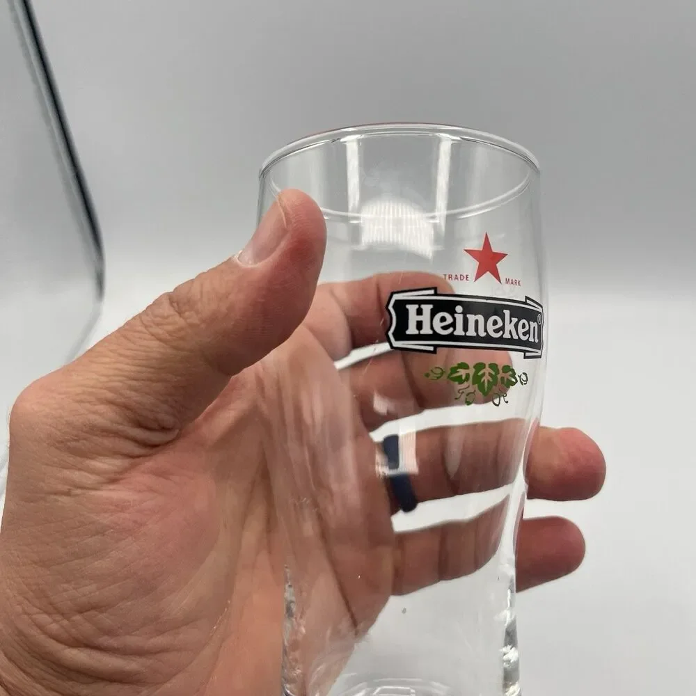 Heineken Red Star Logo .25L Beer Glass Gorgeous Twelve Oz Glass
