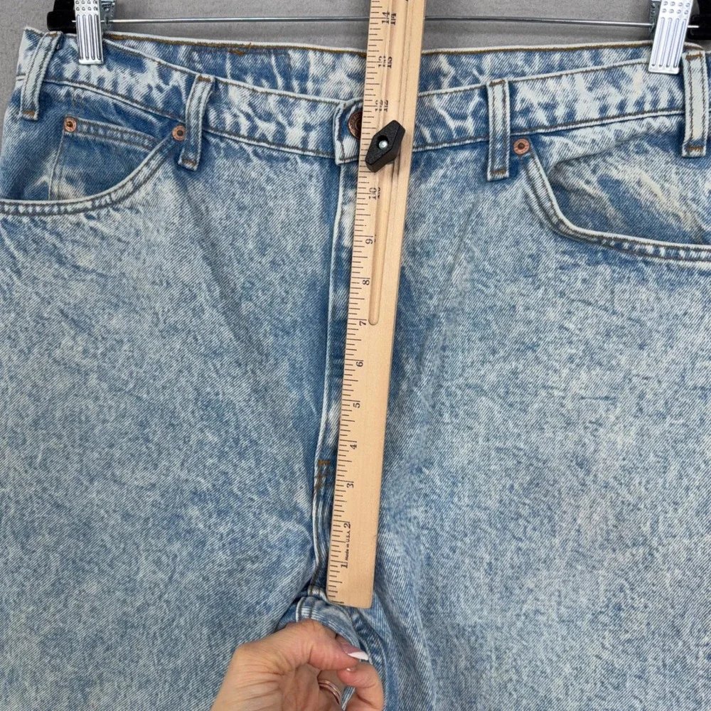 Levis Jeans Men 38x32 Light Blue Acid Wash Relaxed Fit Tapered Orange Tab 90s