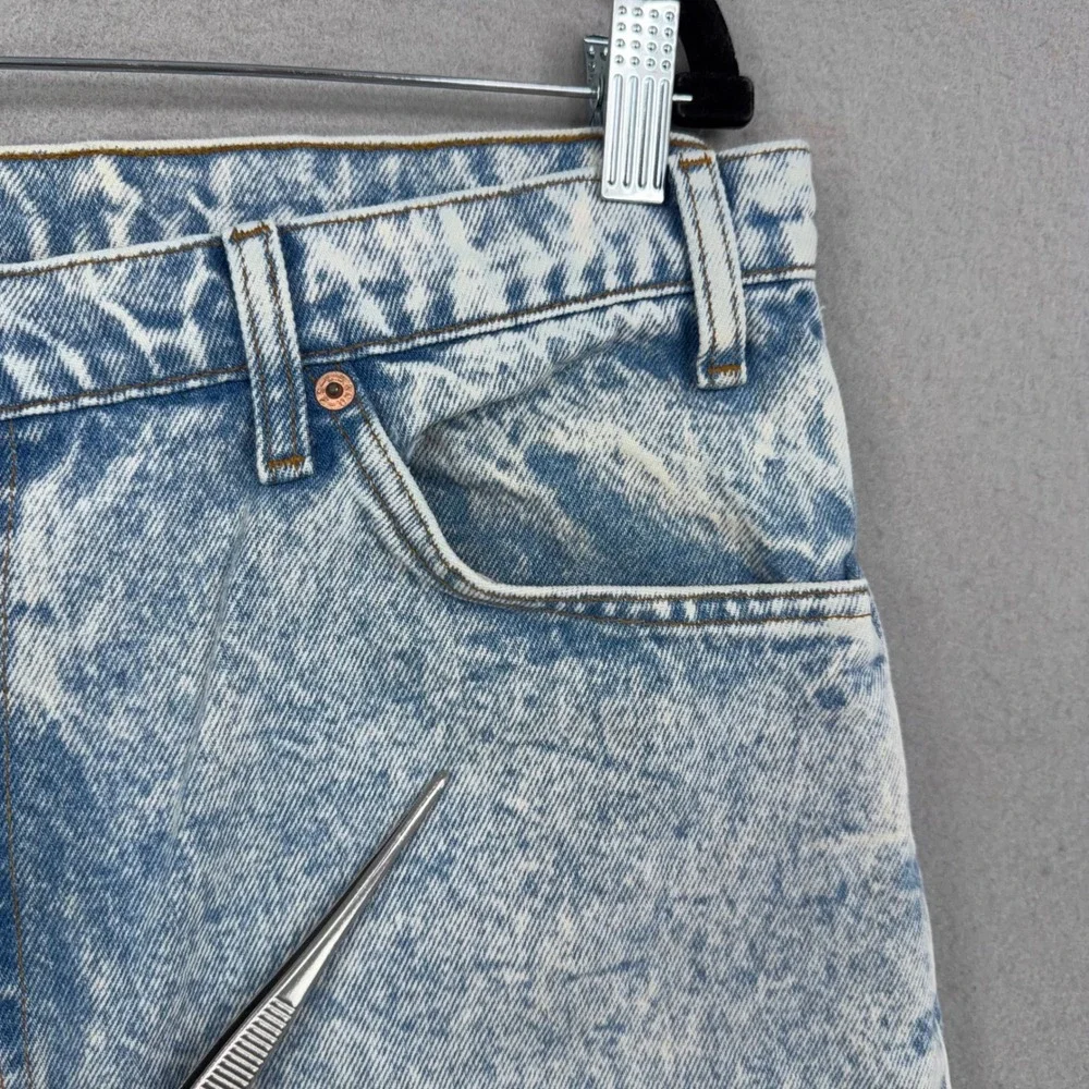Levis Jeans Men 38x32 Light Blue Acid Wash Relaxed Fit Tapered Orange Tab 90s
