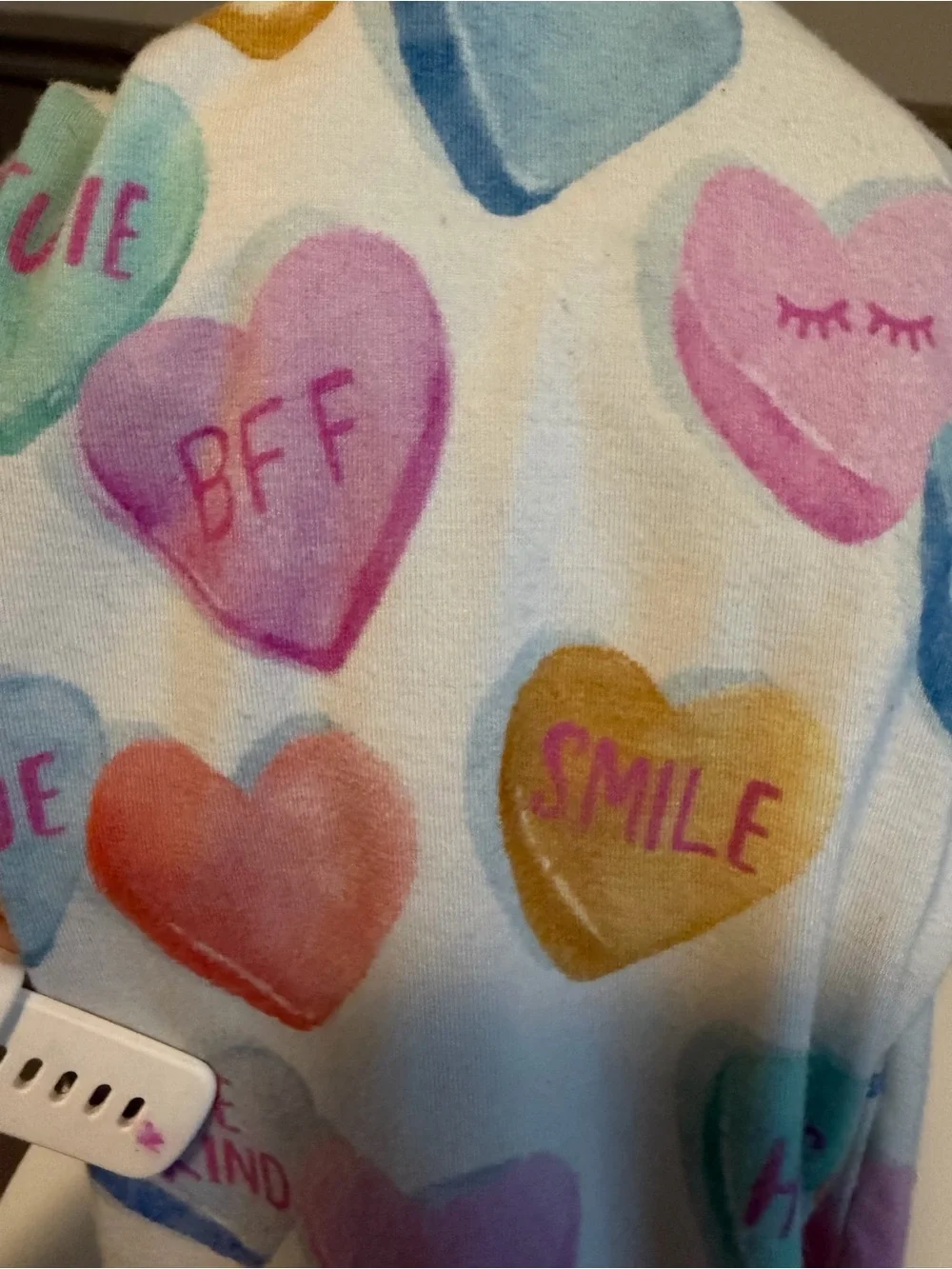Little Sleepies wear hearts top