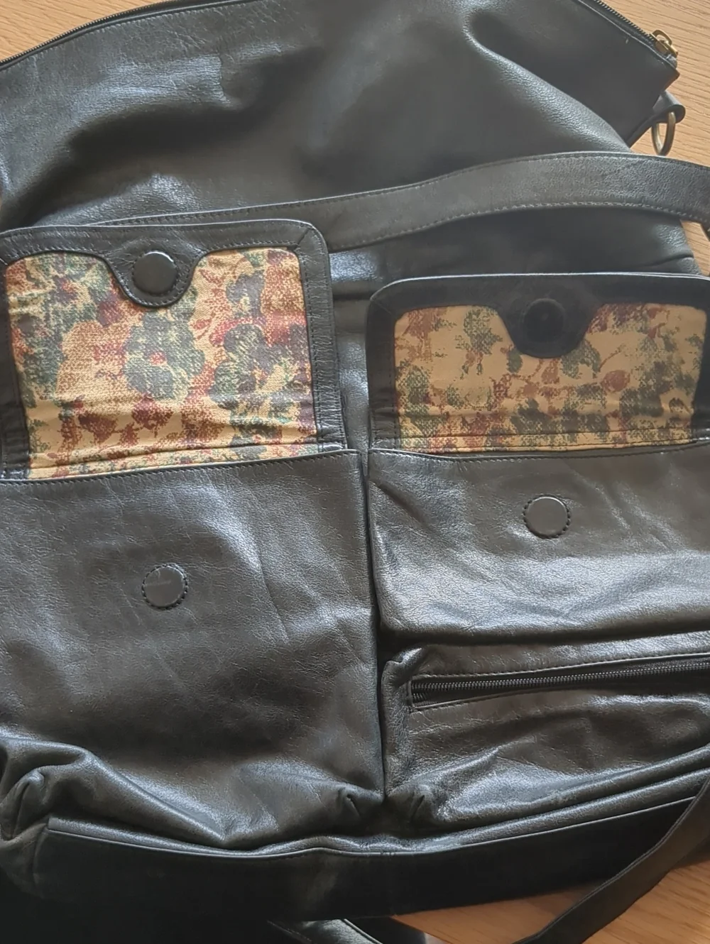 HOBO Black Leather Hobo Shoulder Bag with Gold Hardware