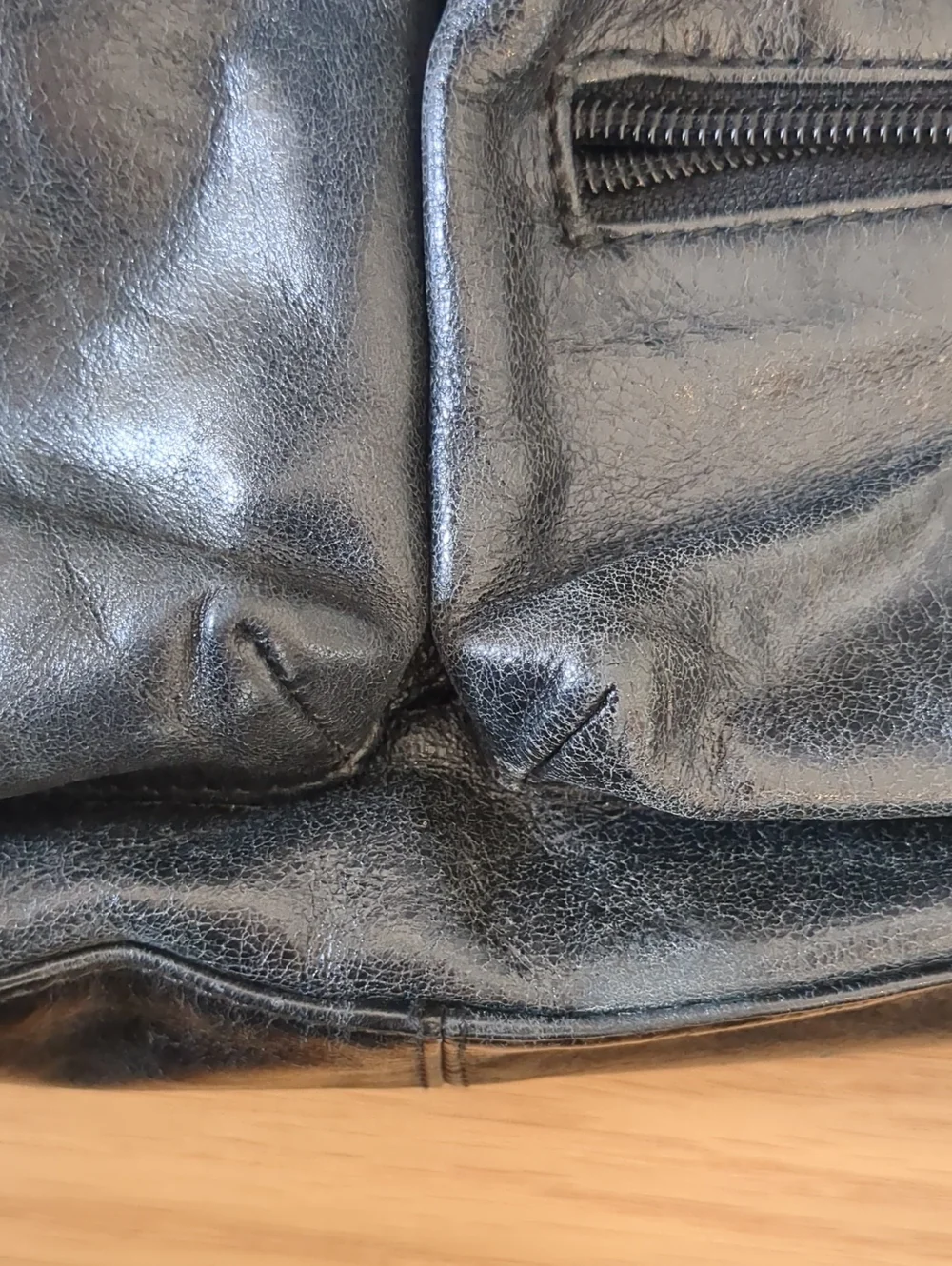 HOBO Black Leather Hobo Shoulder Bag with Gold Hardware
