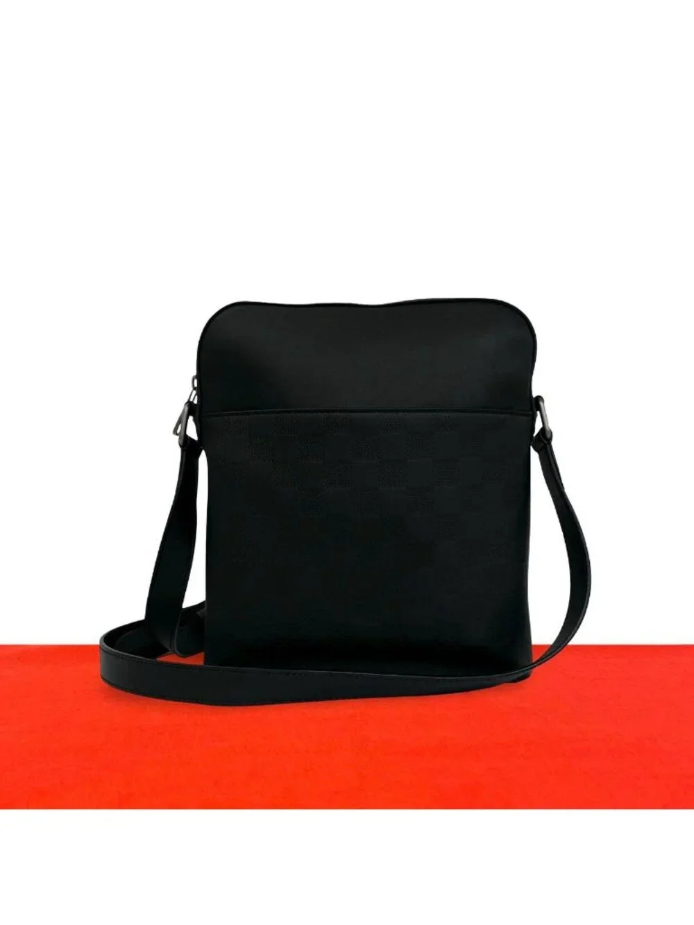 Louis Vuitton Pochette District Damier Infini Leather Shoulder Bag Black