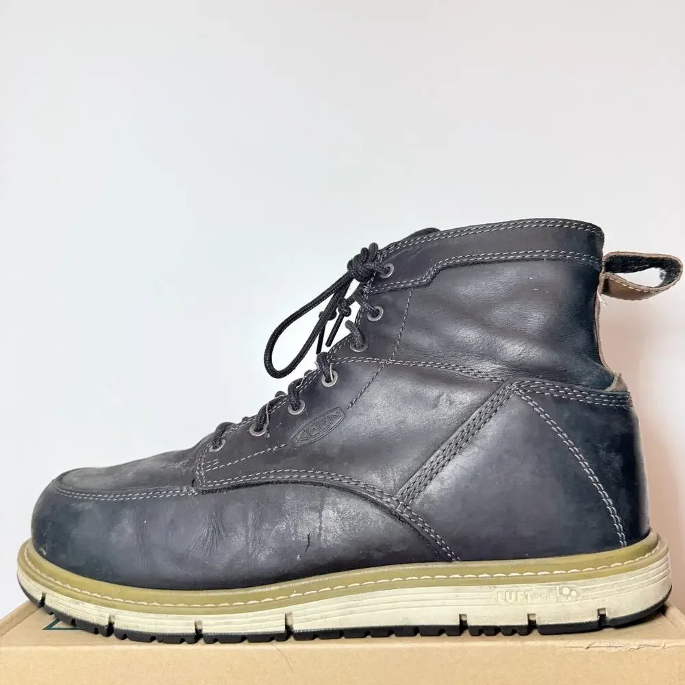 KEEN Utility Mens Size 14 San Jose Waterproof Work Boots Black Leather Steel Toe