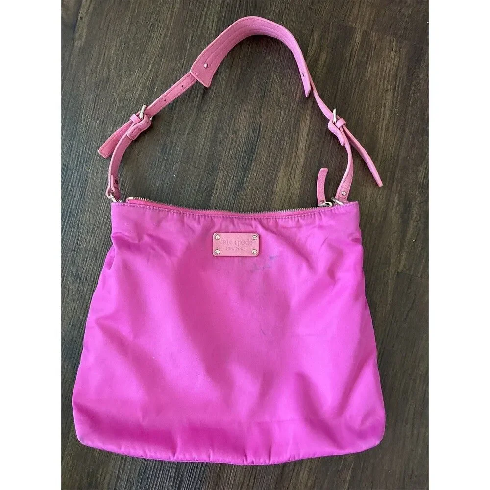 Kate Spade Victoria Basic Nylon Pink Swing/ Adjustable Crossbody Y2K Sur…