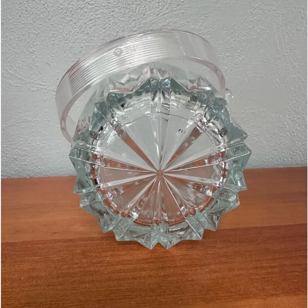 Glass Ice Bucket with Plastic Removable Handle