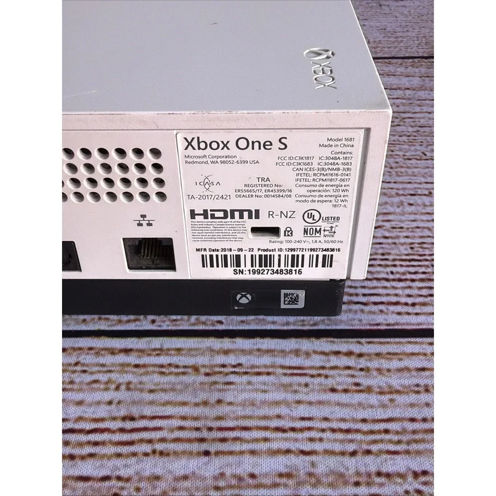 Microsoft Xbox One S Model 1681 500GB White Video Game Console Tested