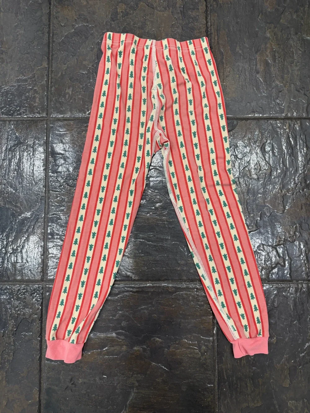 Hanna Andersson Christmas Pajamas Size 6-7 120 Tree Stripe One Piece Sleeper