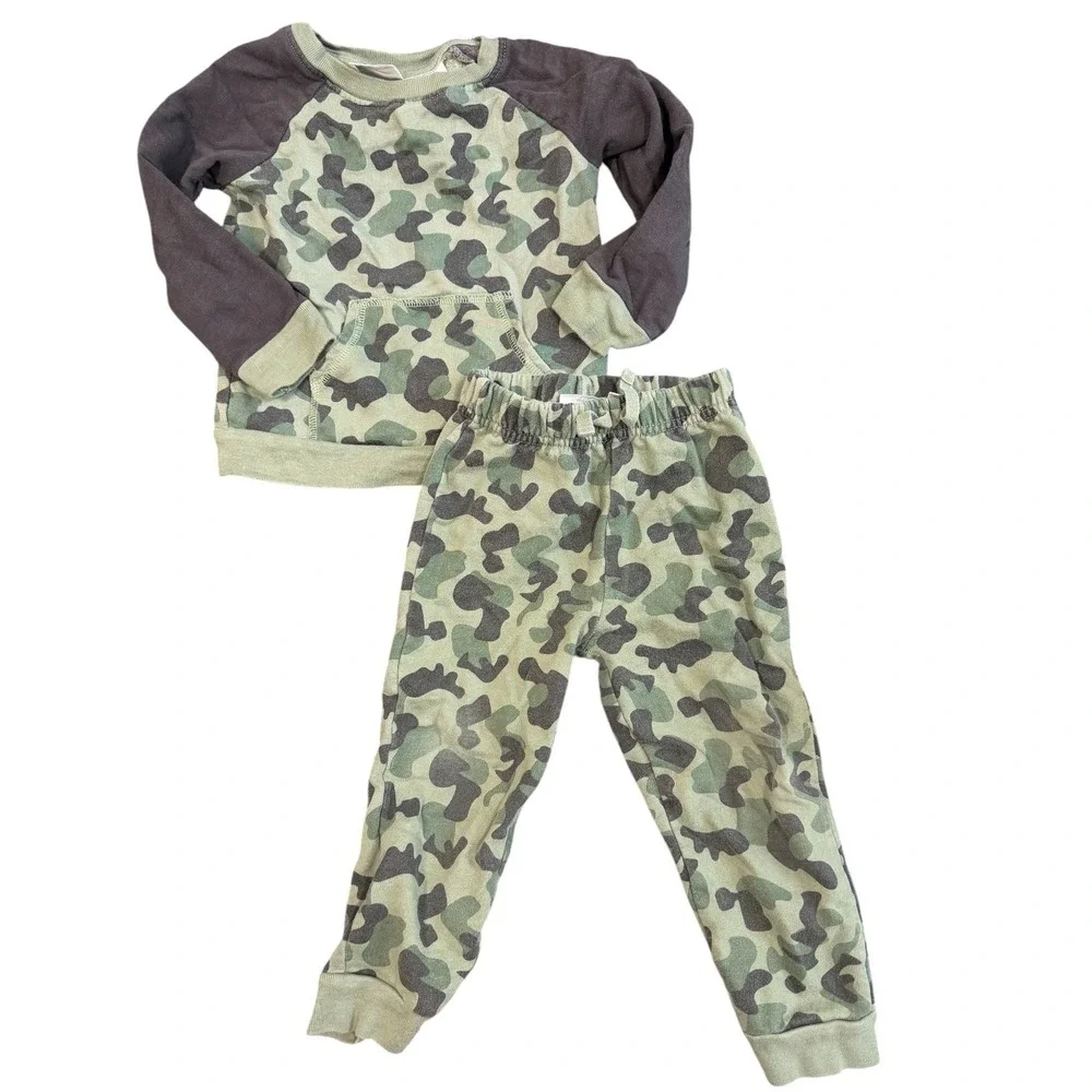 Koala Kids Camo Tracksuit Boys 2T Green Cotton Blend Fleece Jogger Set Adventure