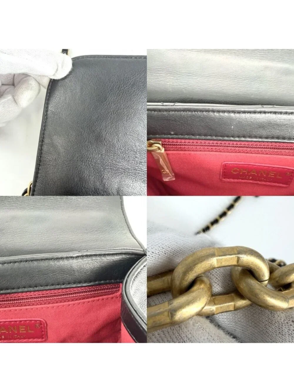 Chanel 2-Way Quilted Handbag Chain Shoulder Bag Crossbody CC Logo Lambskin Black
