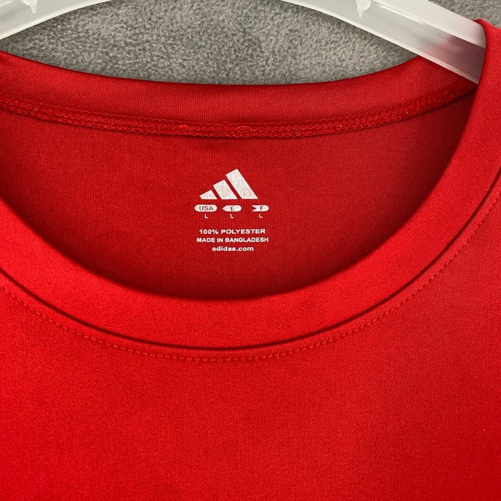 Adidas Mens Red Short Sleeve Soccer Jersey Training Shirt Number 10 Size Large