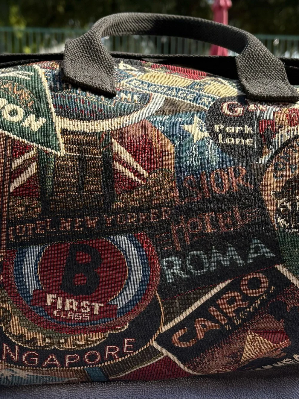Multicolor Graphic Canvas Duffel Bag - Travel Weekender
