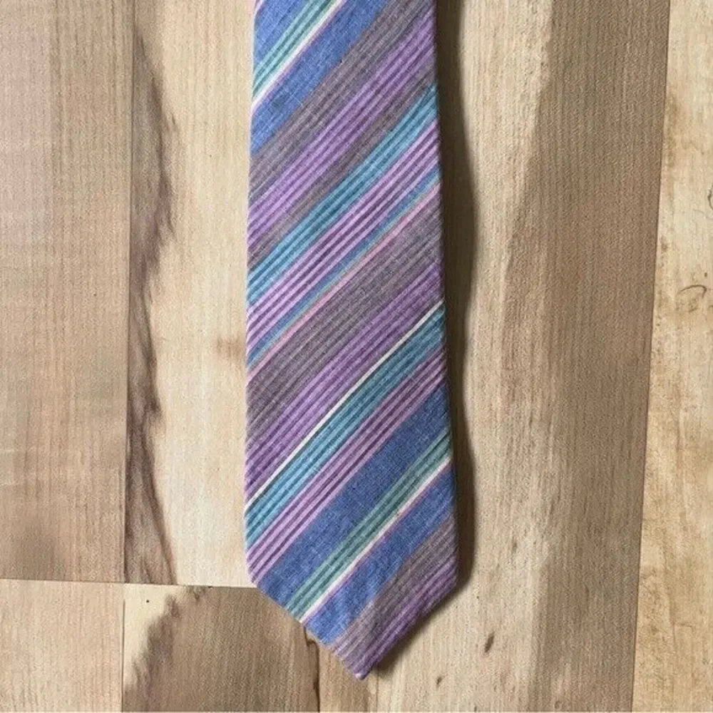 Vintage Tie Men's Pastel Preppy Pink Blue Coastal Wedding Southern Retro Beach