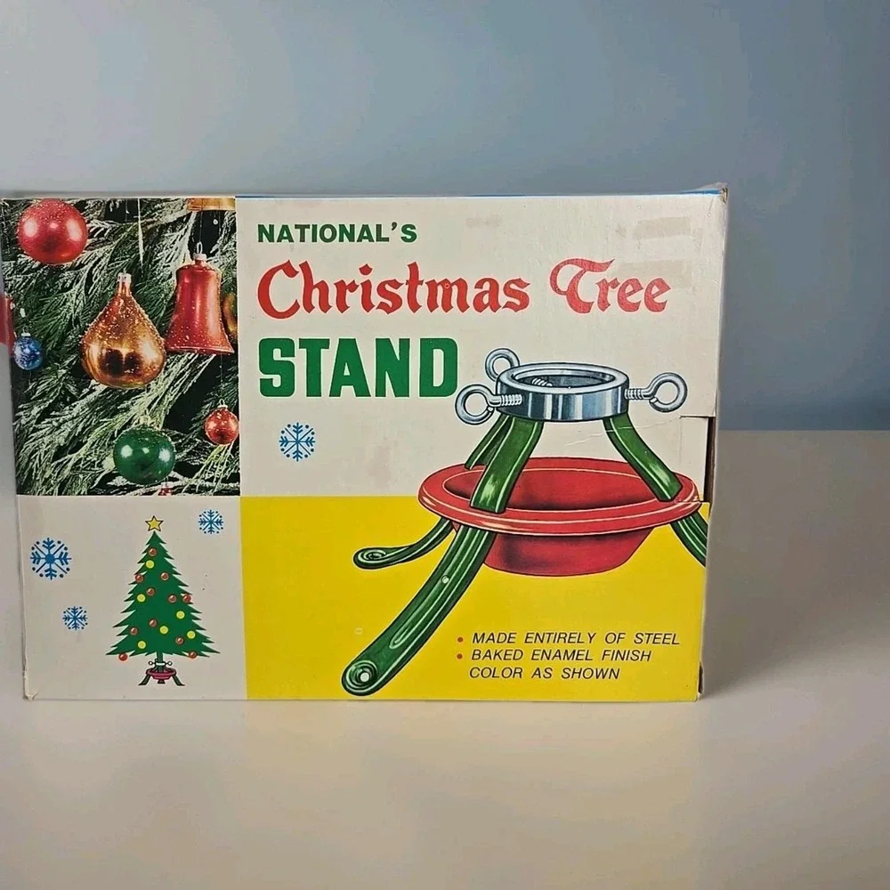 Vintage Metal‎ Christmas Tree Stand With Box Made In USA National's