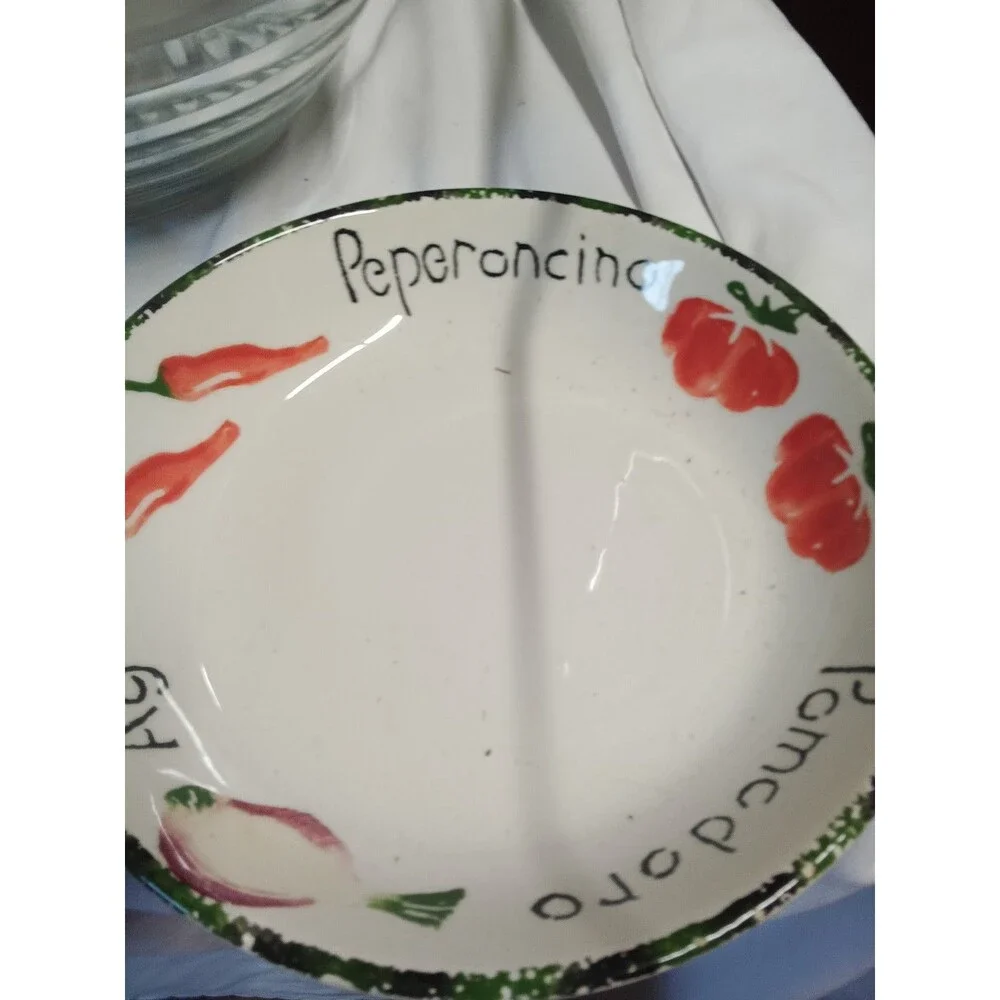 Decorative Ceramic Bowl with Peperoncino Design