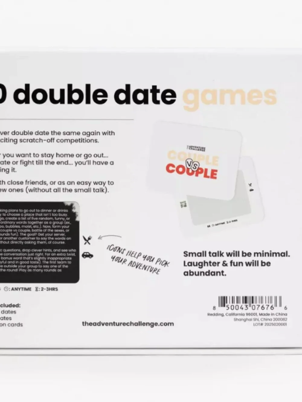 The Adventure Challenge Couple vs Couple Board Game – 20 Scratch-Off Dates