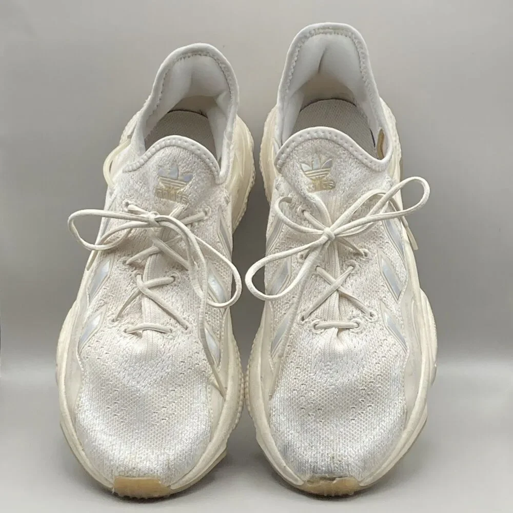 Adidas Ozweego Shoes Mens Size 10 White Cream Knit Adiprene Gum Sole Sneakers