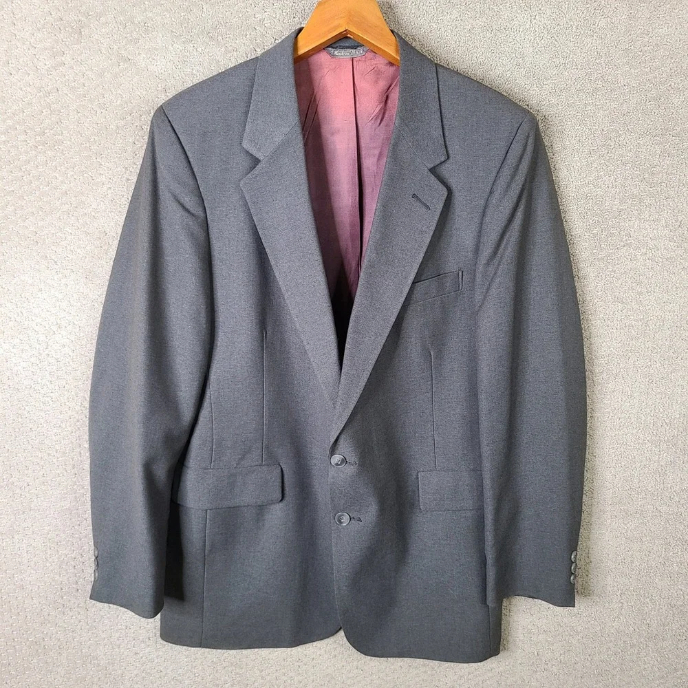 Vintage Levi Strauss Jacket Mens 42L‎ Gray Business Class Blazer Sport Coat USA