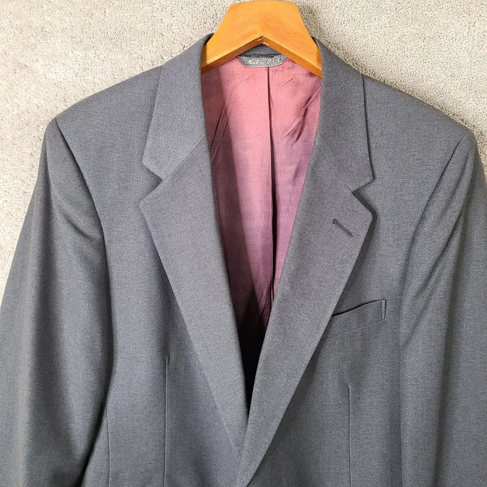 Vintage Levi Strauss Jacket Mens 42L‎ Gray Business Class Blazer Sport Coat USA