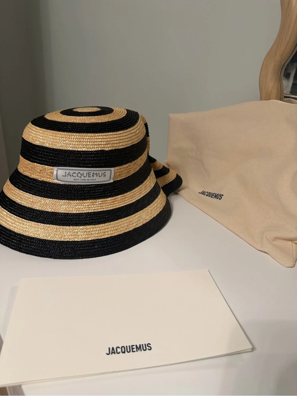 Jacquemus striped straw