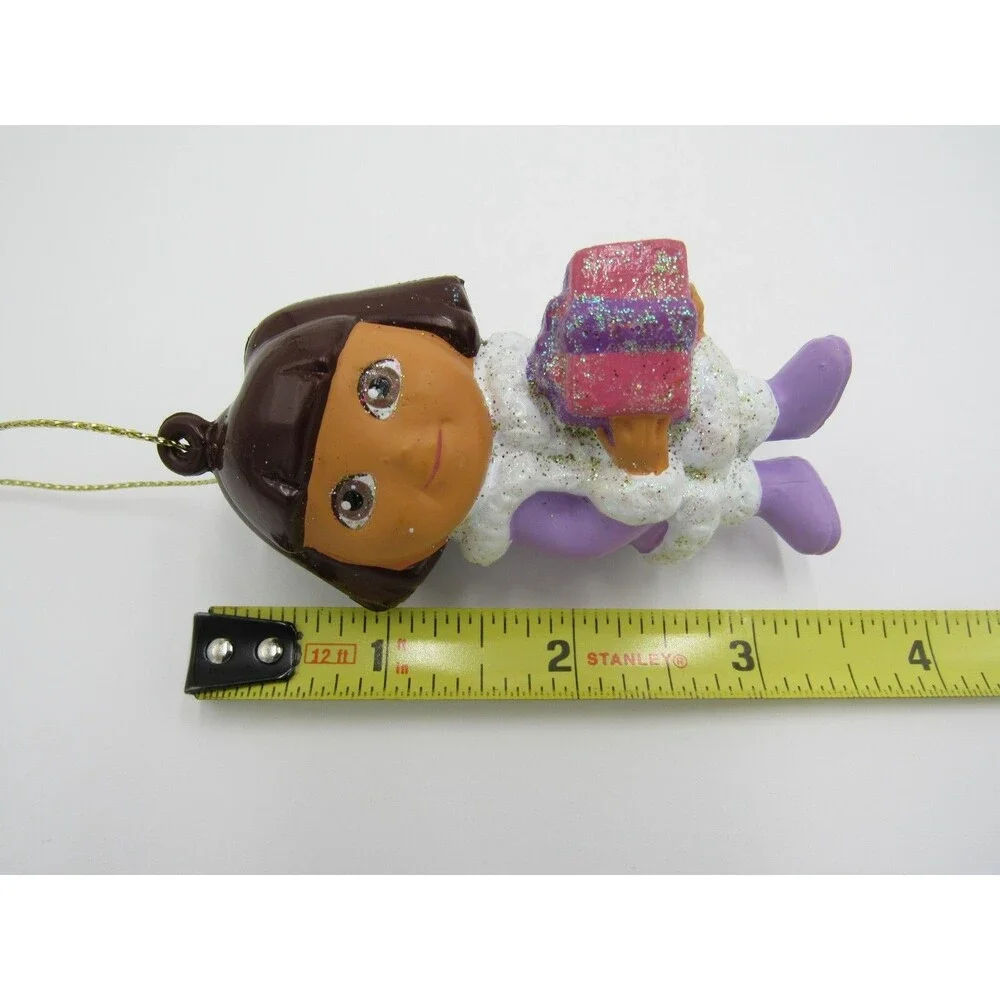 Dora the Explorer Christmas Tree Holiday Ornament Glittery Present Nickelodeon