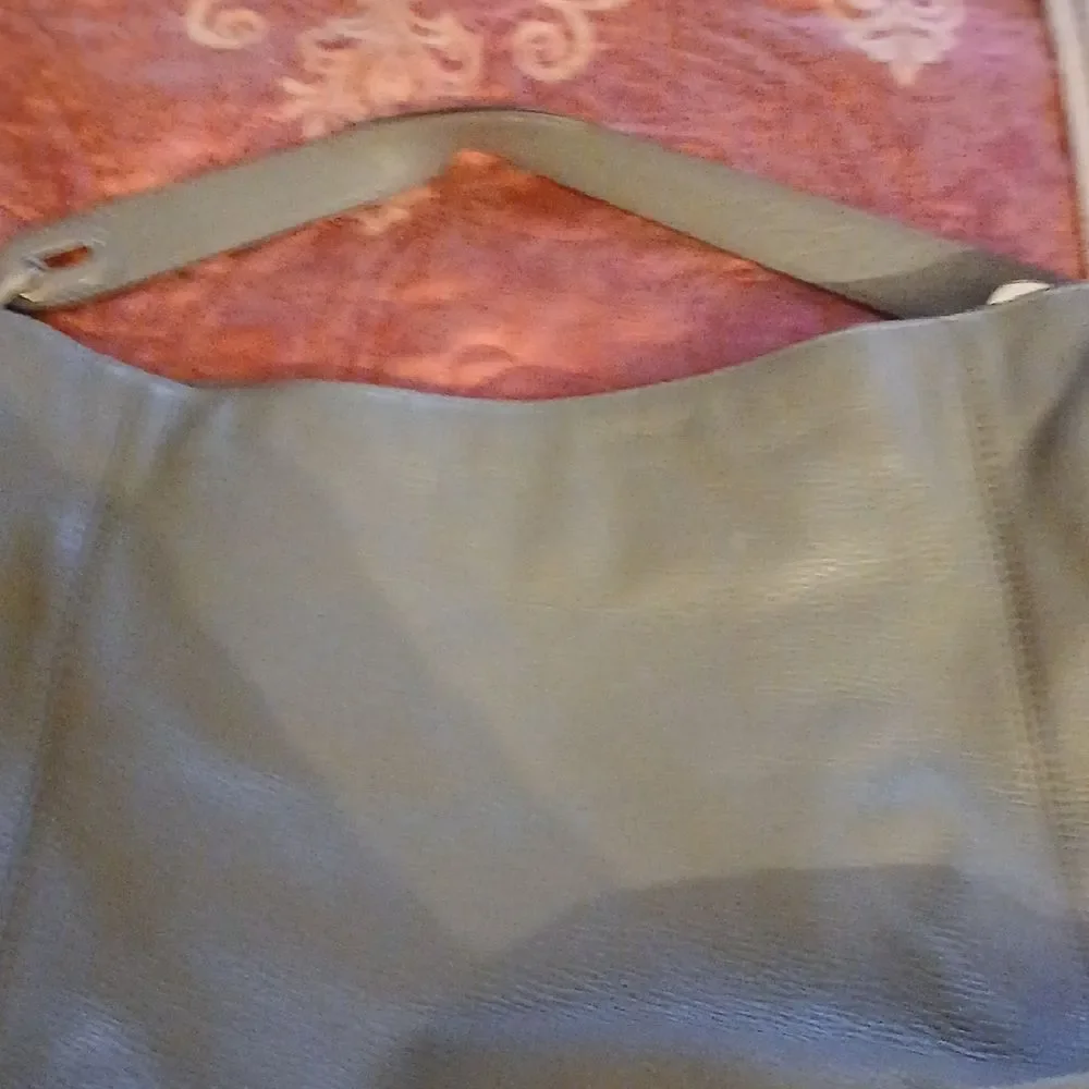 Elegant Gray Leather Women's Bag