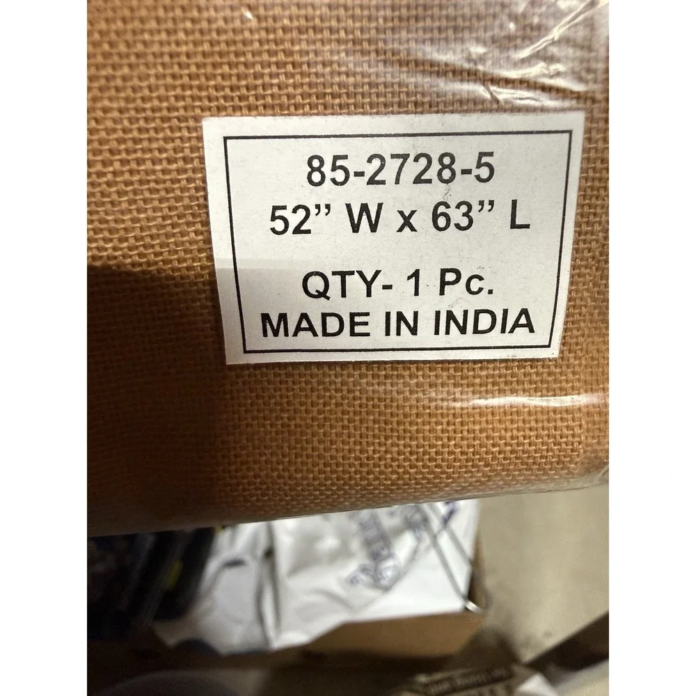 BrylaneHome Burlap Curtain Panel 52x63 Tan Cafe NOS Made in India