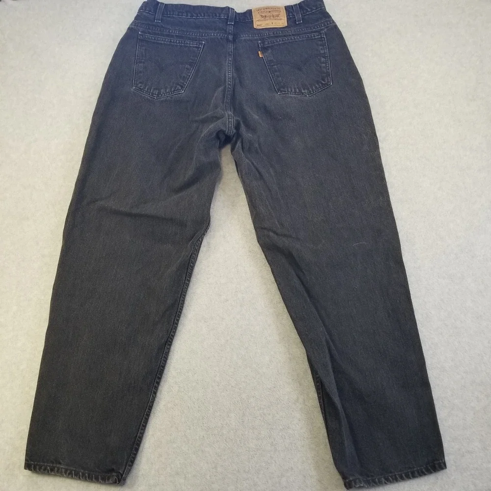 VTG Levi's 560 Jeans Mens 40x32 Fits‎ 37x30 Black Orange Tab Loose Fit Tapered