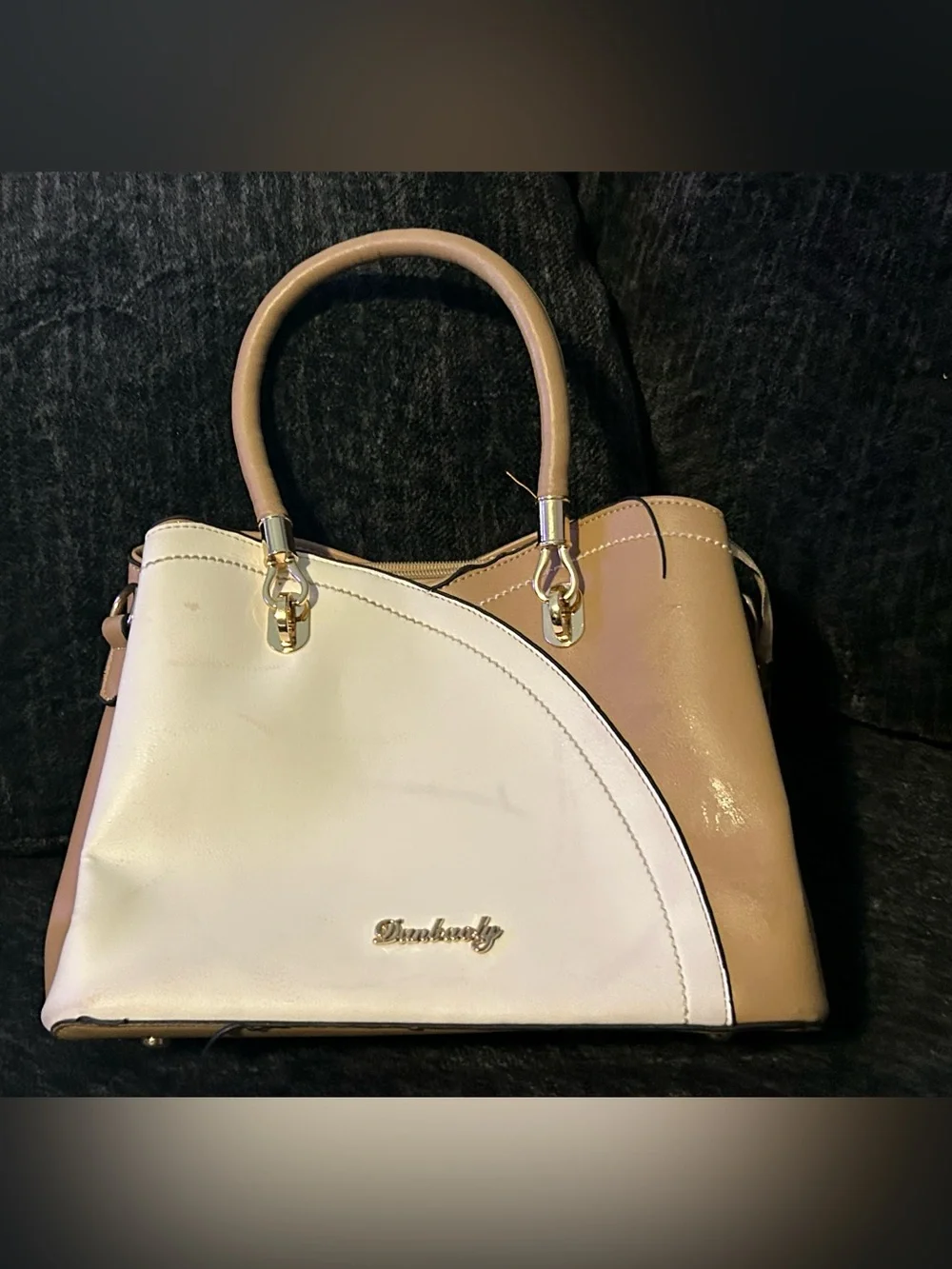 Unknown Brand Two-Tone Cream and Tan Women's Satchel