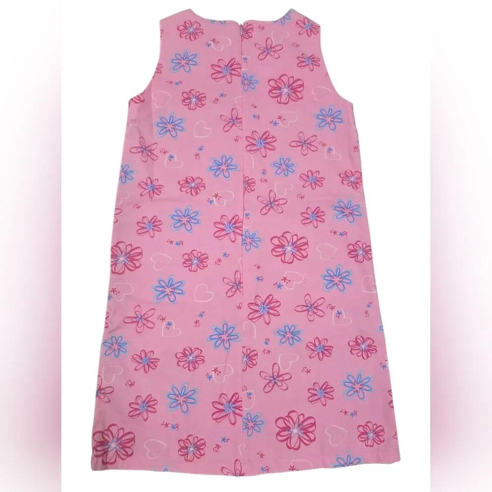 Disney Store Vintage 90s Pink Cotton Floral Minnie Embroidered Dress Size L