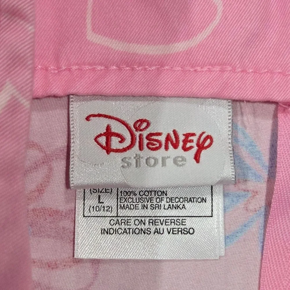 Disney Store Vintage 90s Pink Cotton Floral Minnie Embroidered Dress Size L