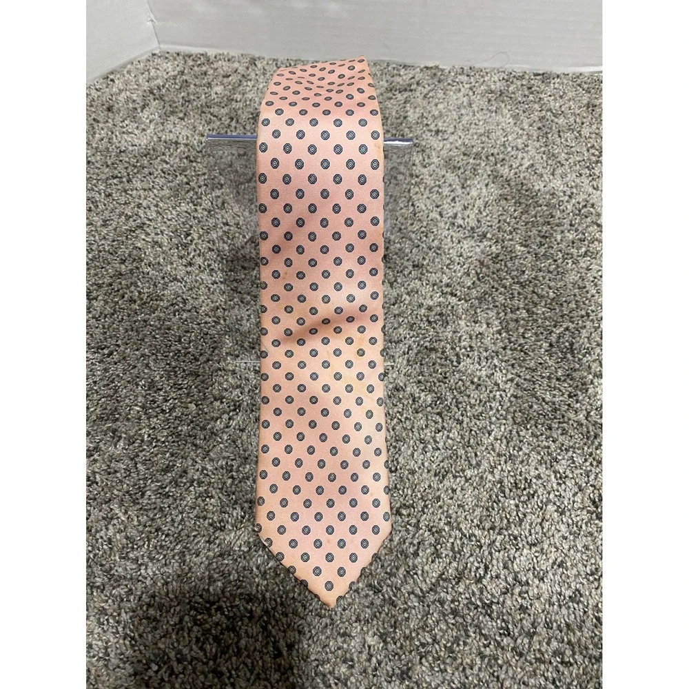 Necktie Accents by Hyatt Mens Peach Fair Silk Geometric Medallion One Size