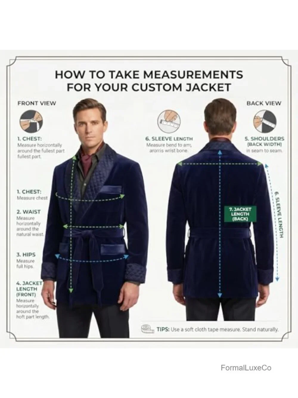 Men's Velvet Smoking Jacket with Quilted Shawl Collar & Belt