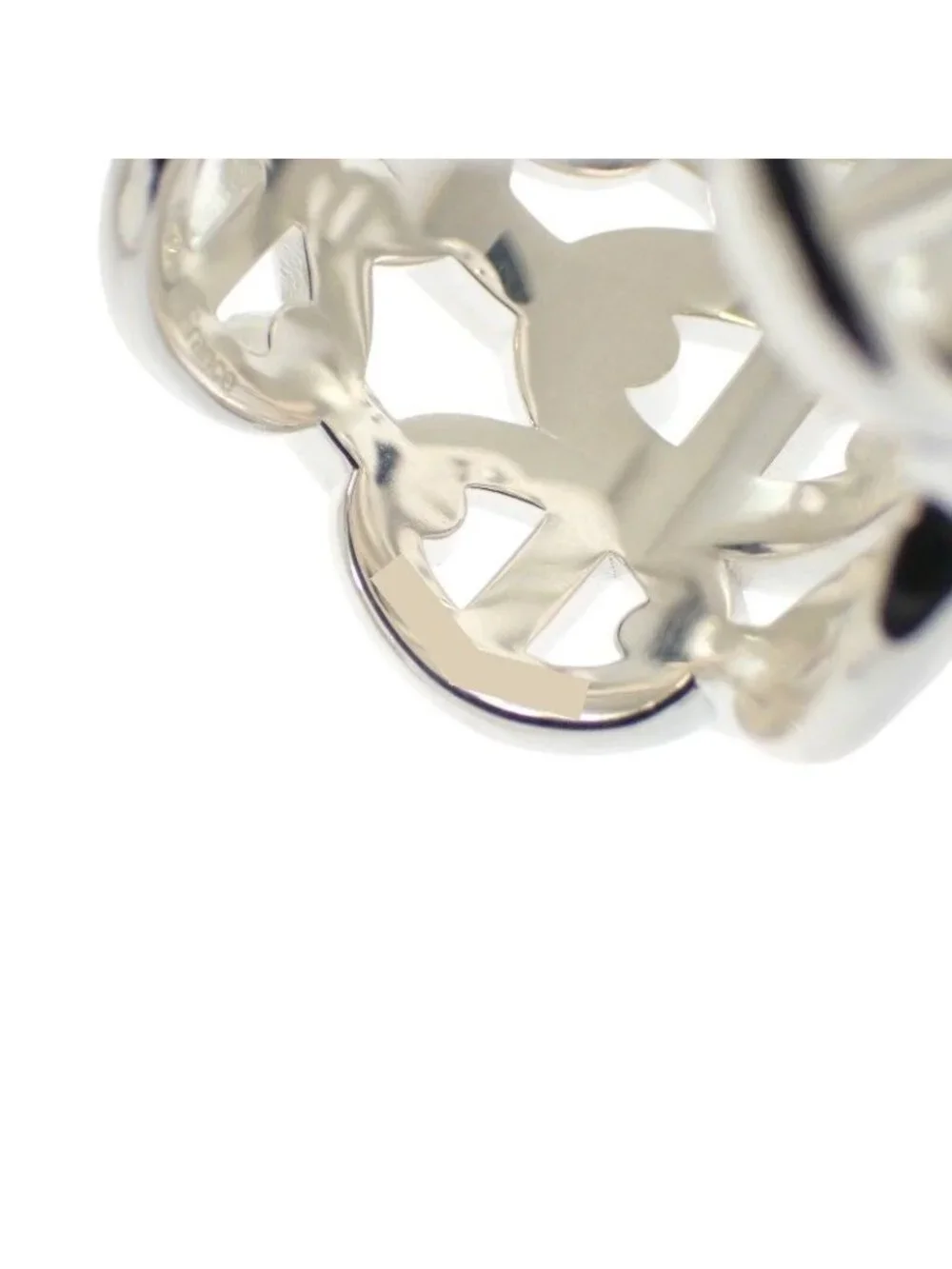 Hermes Chaine D'Ancre Enchainee Stamp Ring 925 Sterling Silver