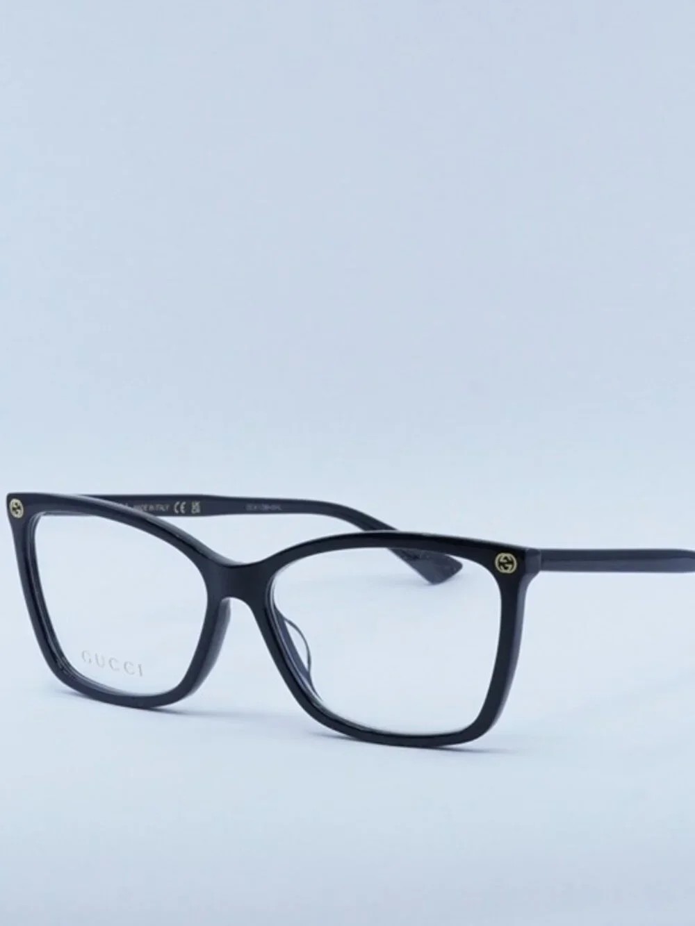 Gucci GG0025O 001 Eyeglasses Black Cat Eye Frame