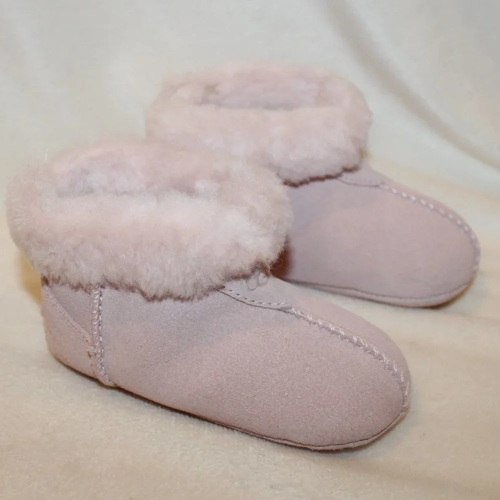 NIB UGG BABY TODDLER GOJEE SUEDE‎ SHEARLING BOXED BOOT BOOTIES PINK