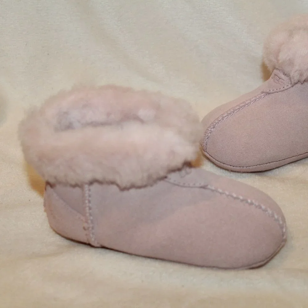 NIB UGG BABY TODDLER GOJEE SUEDE‎ SHEARLING BOXED BOOT BOOTIES PINK