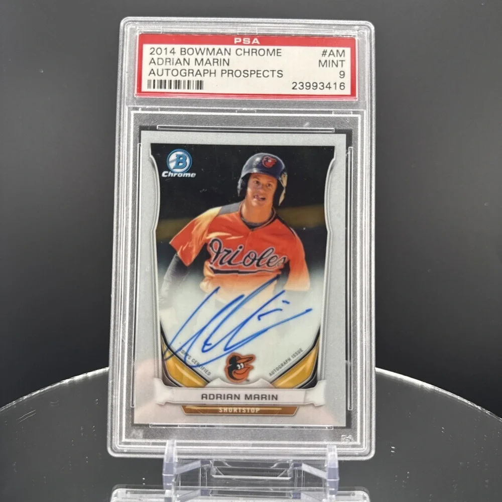 Adrian Moran 2014 Bowman Chrome AUTOGRAPH Prospects # AM‎ PSA 9