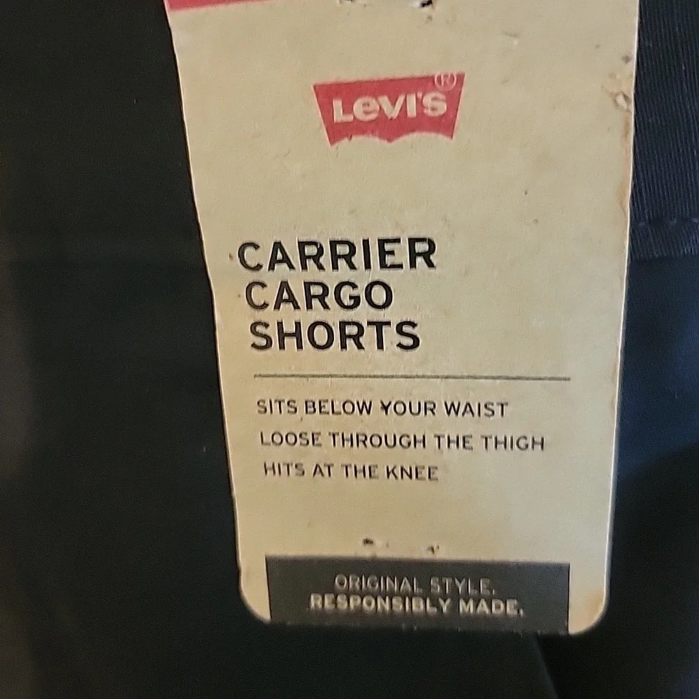 Levi's Carrier Cargo Shorts Men's 44 Black‎ Ripstop 10
