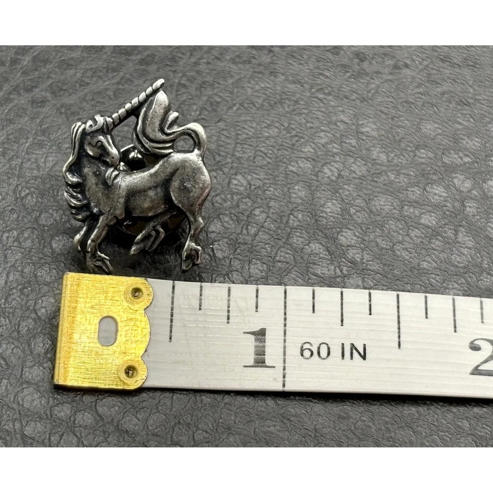 Vintage Unicorn Horse Tie Tack Lapel Pin Silver Tone