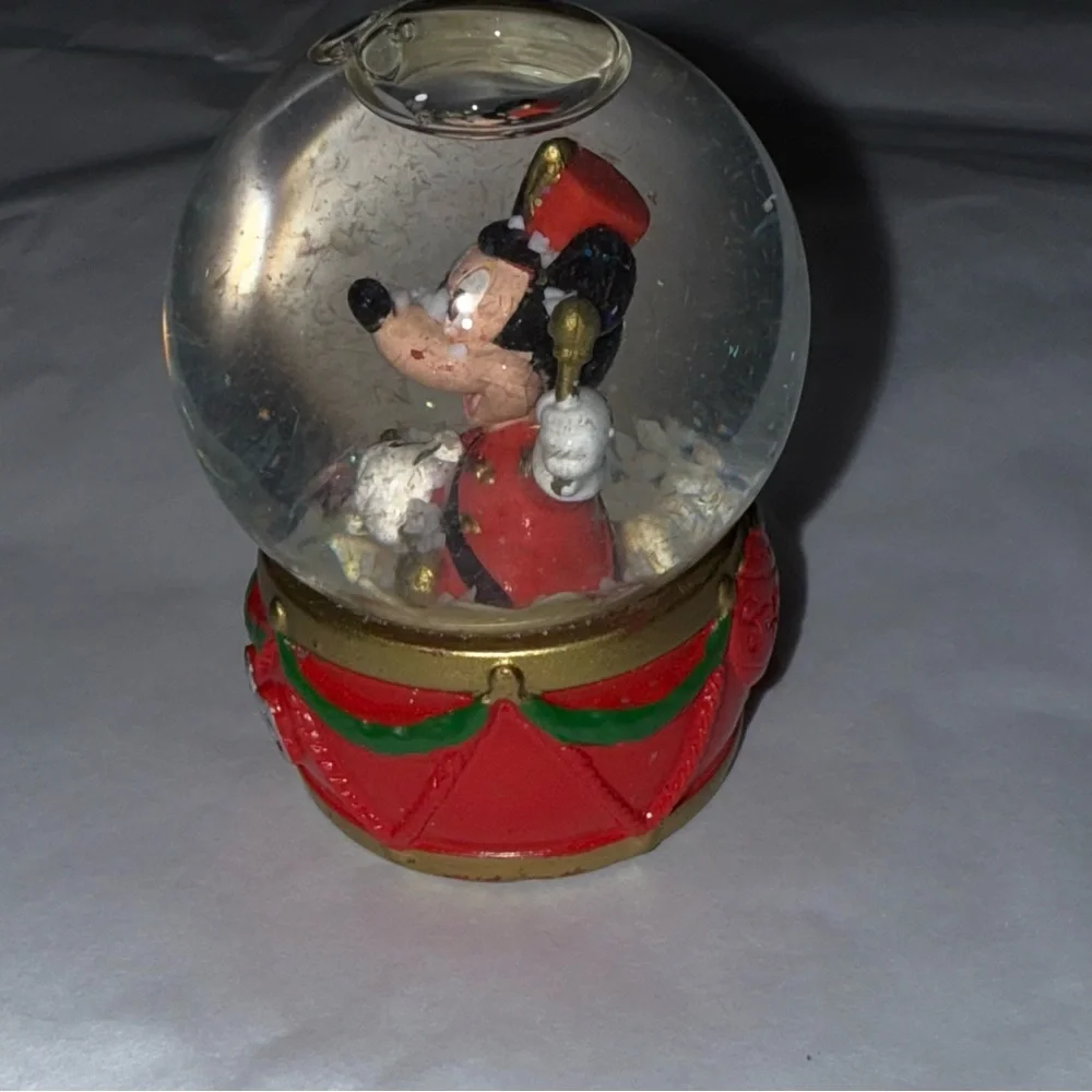 Disney Red and Gold Mickey Mouse Snow‎ Globe 2008