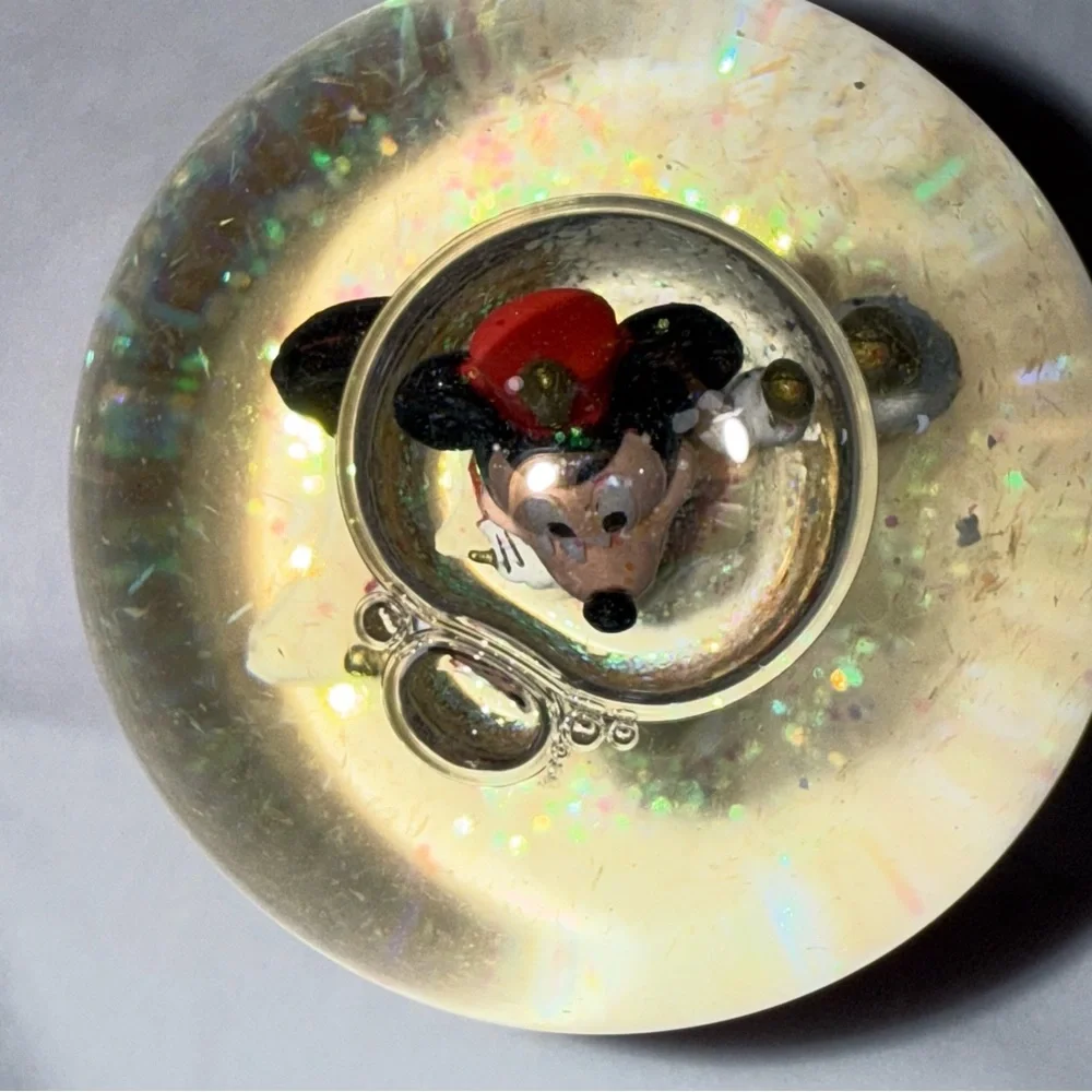 Disney Red and Gold Mickey Mouse Snow‎ Globe 2008