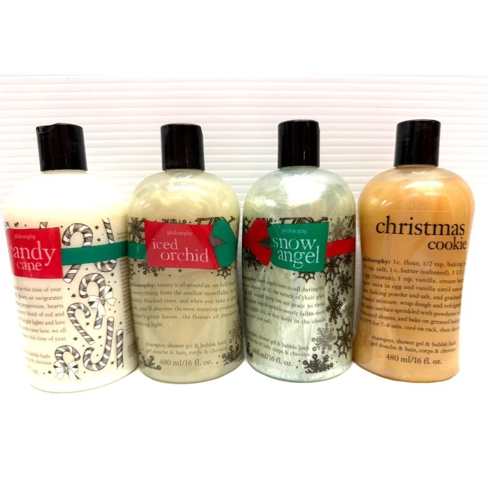 HOLIDAY Philosophy Shampoo, Shower Gel & Bubble Bath‎ Gel Lot of 4, 16 oz,